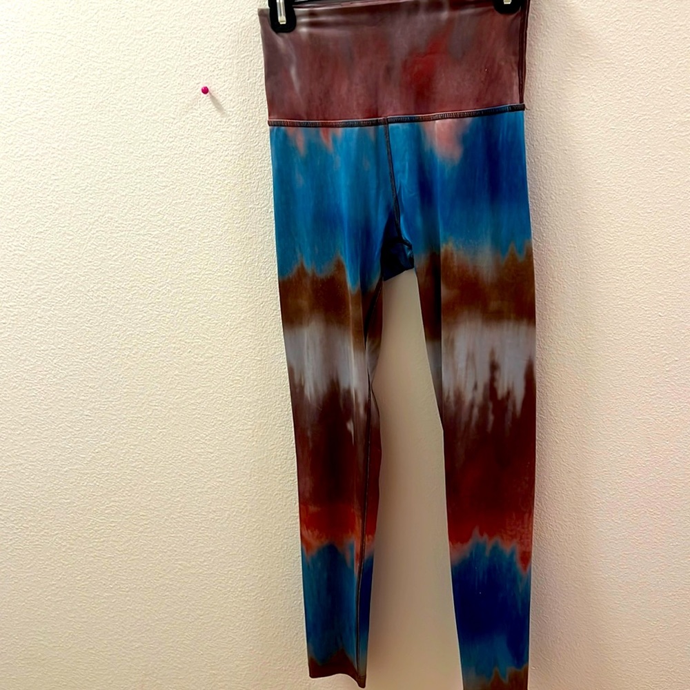 High waist tie dye shiny leggings